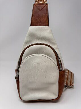 CLUCI SLING BAG CREAM AND BROWN